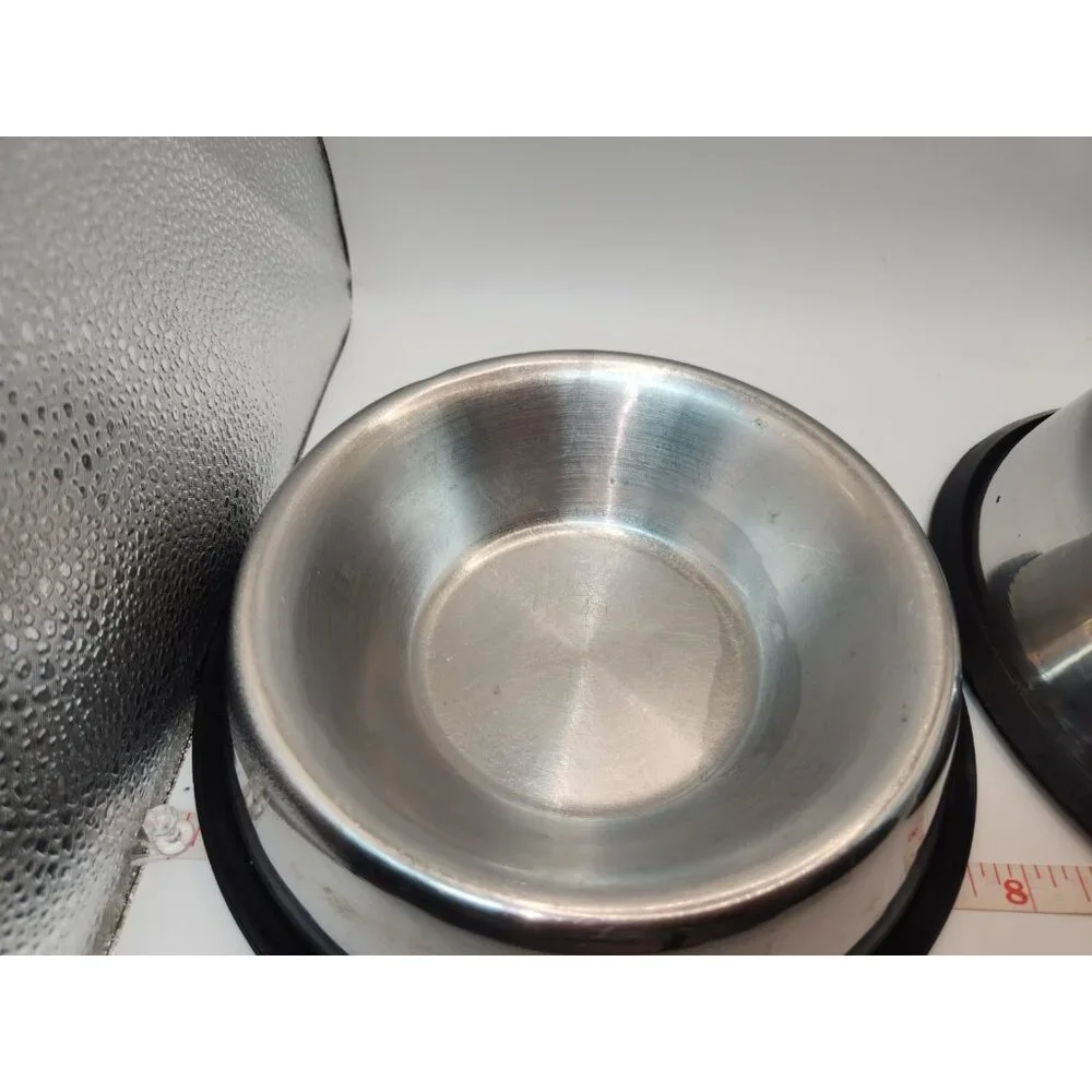 Top Paw Stainless Steel Medium Dog Dishes Wide-based, Non-skid